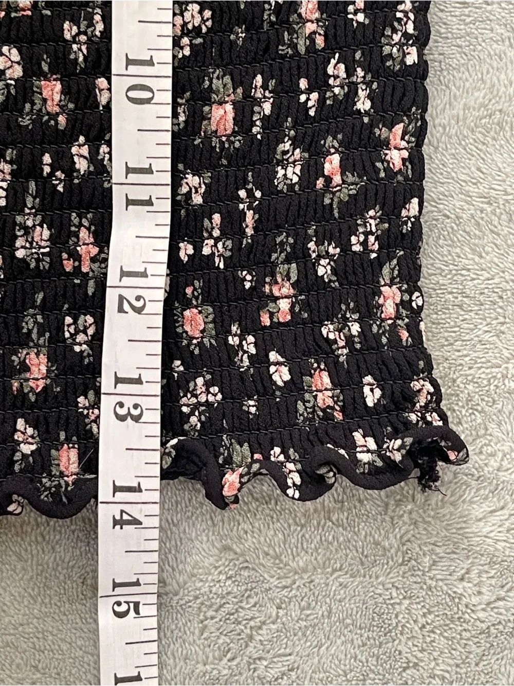 Reformation Pinto Smocked Square Neck Floral Peasant Top cottage festival 1X